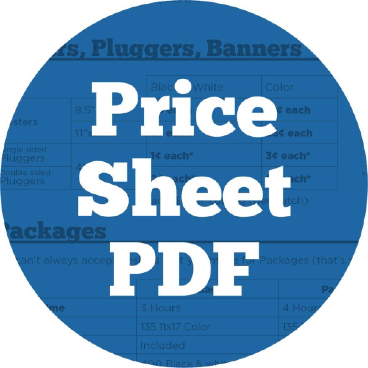 Price Sheet PDF